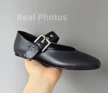 2025 nouvelle tendance femmes ballerines printemps été crin chaussures élégantes dames boucle vache 