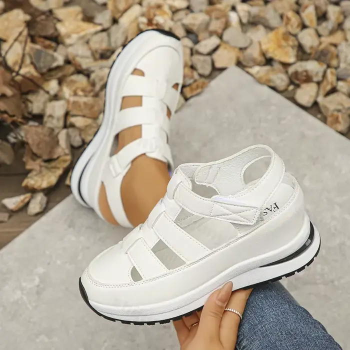 Chaussures pour femmes d'été 2025 sandales pour femmes à bout fermé Rome sandales décontractées femmes plate-forme creuse compensées femme Sandalias De Mujer