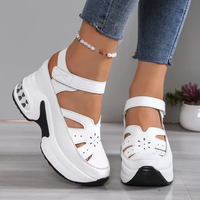 Femmes sandales nouveau bout fermé bureau et carrière été solide chaussures compensées