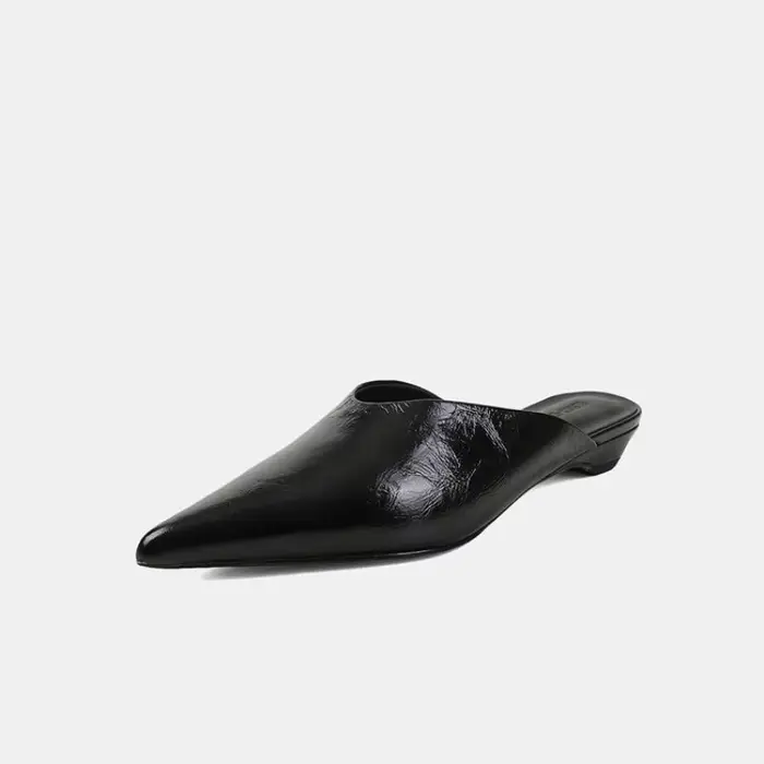 Mules pointues haut de gamme pour femmes, vêtements d'été, demi-pantoufles paresseuses à la mode ave