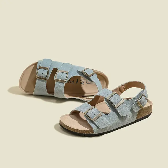 Sandales romaines en cuir véritable pour femme