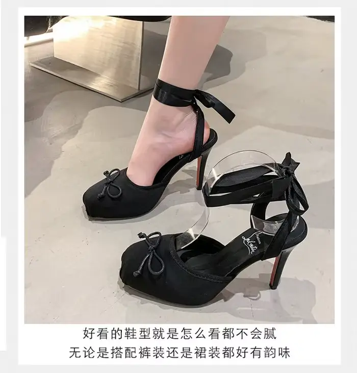 Chaussures de Ballet à lacets pour filles, escarpins roses à bout carré avec nœud papillon, talon ai