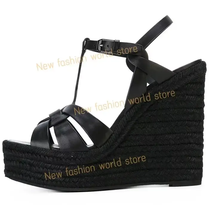 Chaussures à talons compensés à boucle et à plateforme pour femmes, sandales punk, sandales gothique
