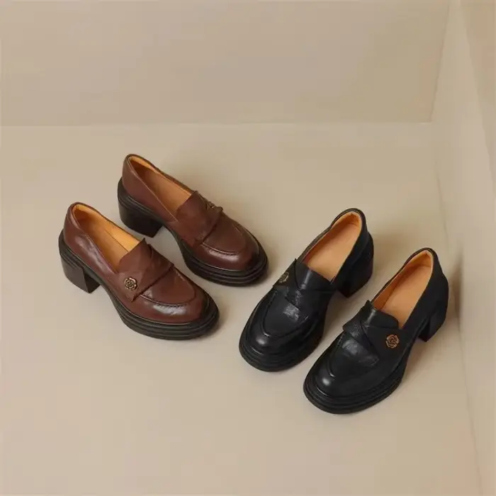 Femmes chaussures à talons hauts 2025 rétro printemps automne Performance casual