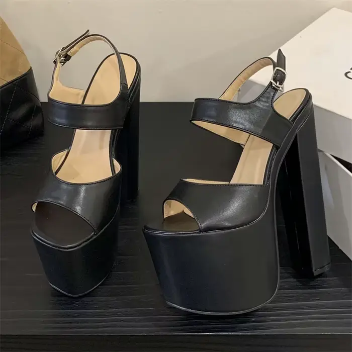 Eilyken été mode plate-forme épaisse bout ouvert boucle sangle femmes sandales Sexy Super talons hau
