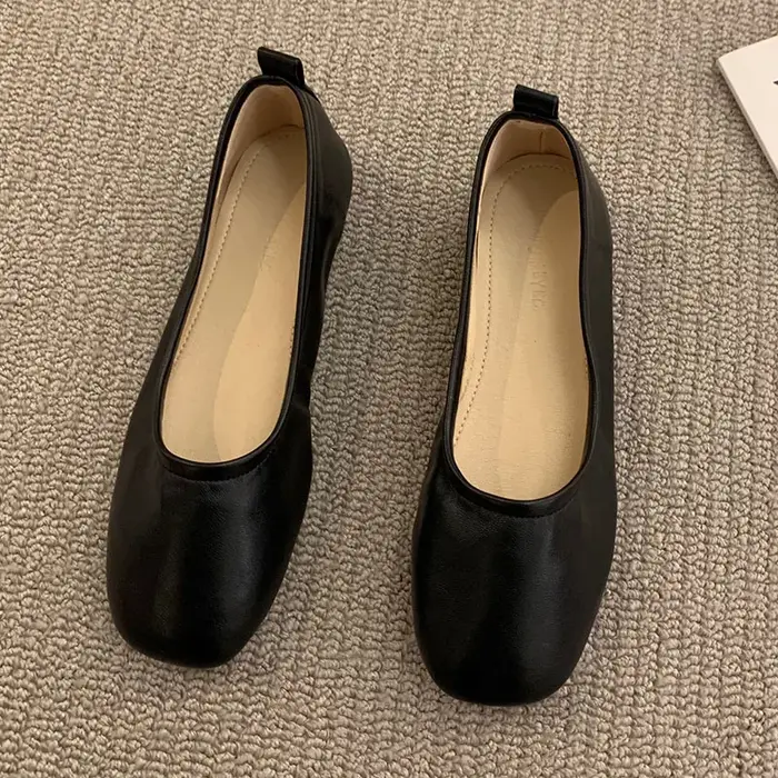 Chaussures plates à enfiler peu profondes pour femmes, ballerines souples, Parker rond, rouge, jaune