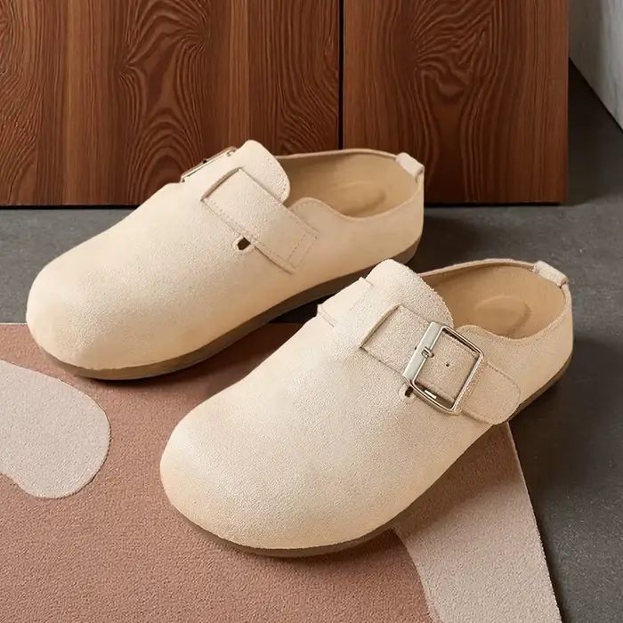Mules en daim à plateforme pour femme, avec boucle réglable, 2026, Chaussures de luxe pour femme, Sa