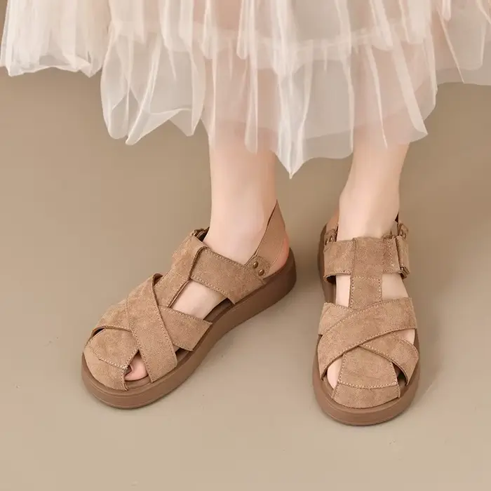 Sandales pour femmes à talon épais style romain