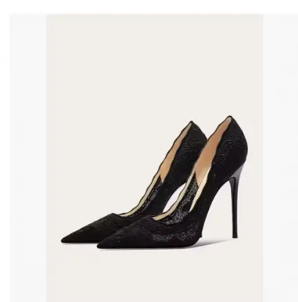 Chaussures de mariage blanches chaussures de mariée Design Sense Niche dentelle pointu talon aiguill