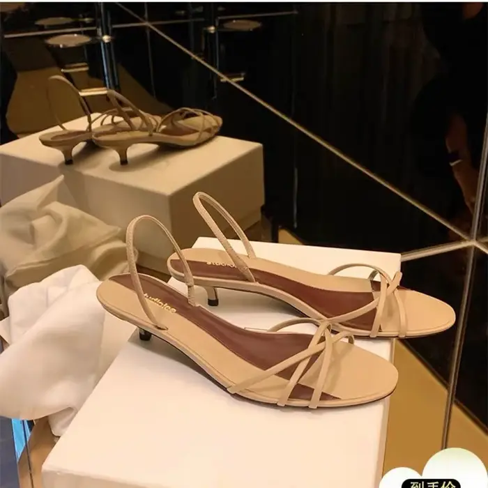 Nouvelles sandales élégantes pour femmes, style français, à talons bas, chaussures décontractées pou
