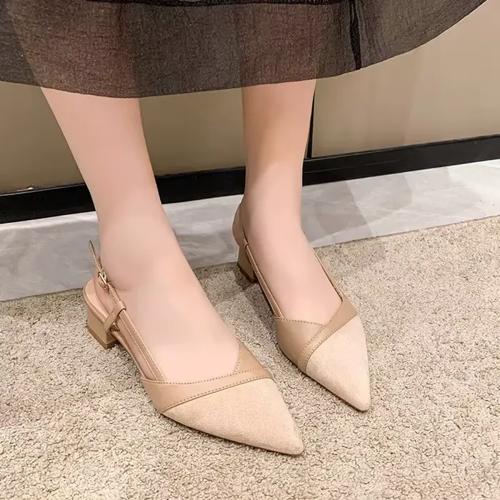 Baotou-Sandales Décontractées à Talons Hauts Pointus pour Femme