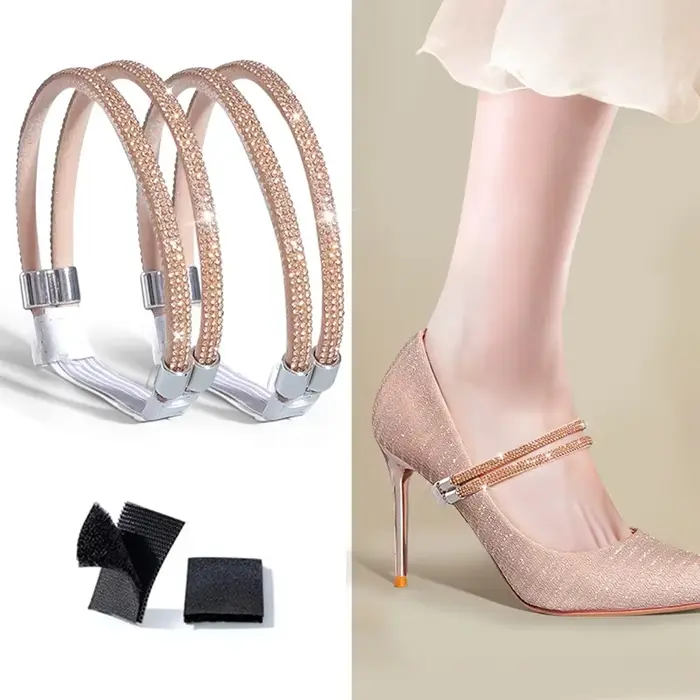 Sandales à talons hauts anti-chute pour femmes, sans lacets, à brides fixes, sans attache