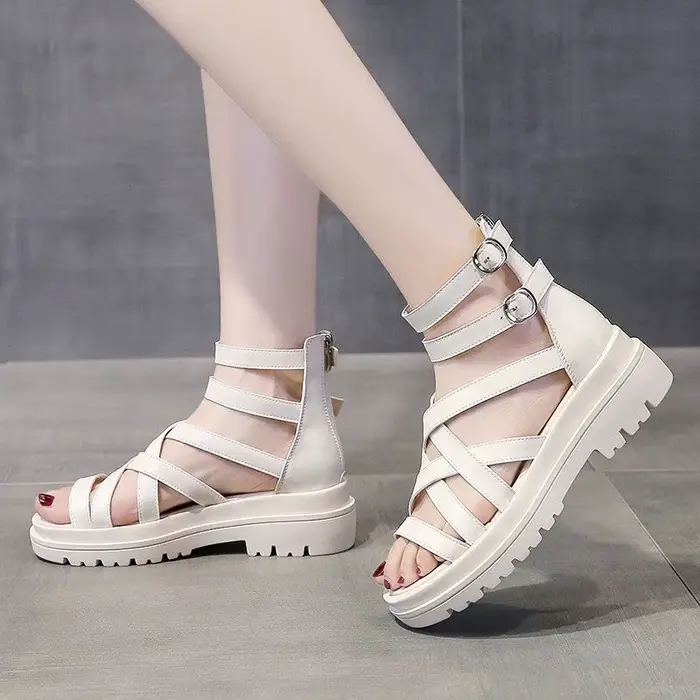 Chaussures compensées noir femmes sandales nouveautés 2025 gros talon bas chaussure bloc talons sandale