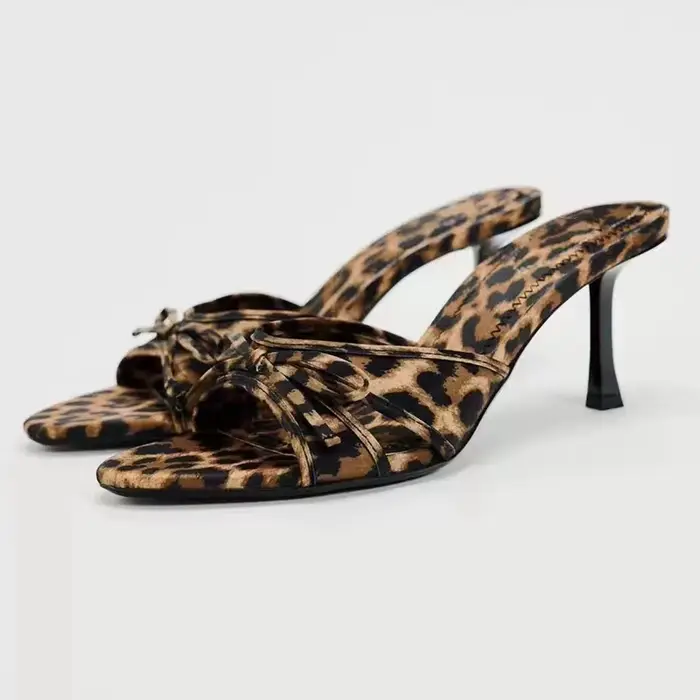 Sandales Léopard Femme 2026 – Sandales d'été à Talon Slingback pour Dames – Sandales à Talon Aiguill