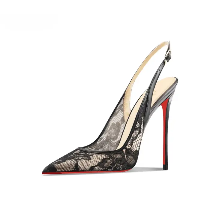 Nouvelles sandales à talons hauts en dentelle blanche à bouts pointus, talons fins et bouche peu profonde, confortables à porter avec un seul pied