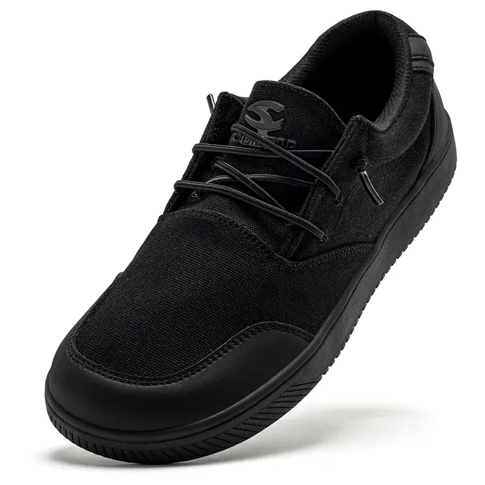 HOBIBEAR Chaussures unisexes style mocassins pieds nus, en toile, à bout large, légères, antidérapan