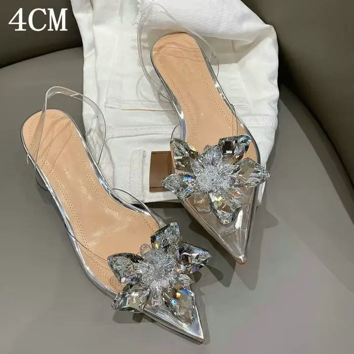 Sandales Baotou argentées pour femme, nouvelle collection été 2026, magnifiques talons hauts transpa
