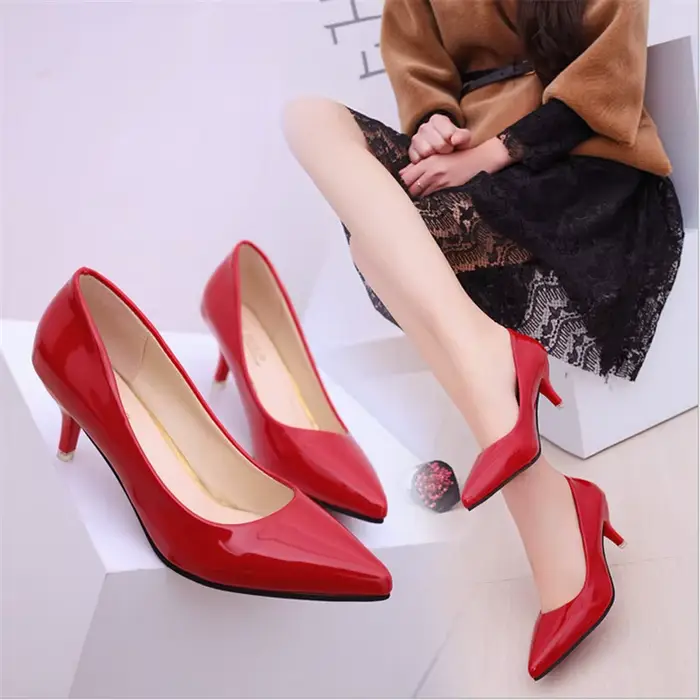 Chaussures dames pompes talon moyen nu Sexy talons hauts