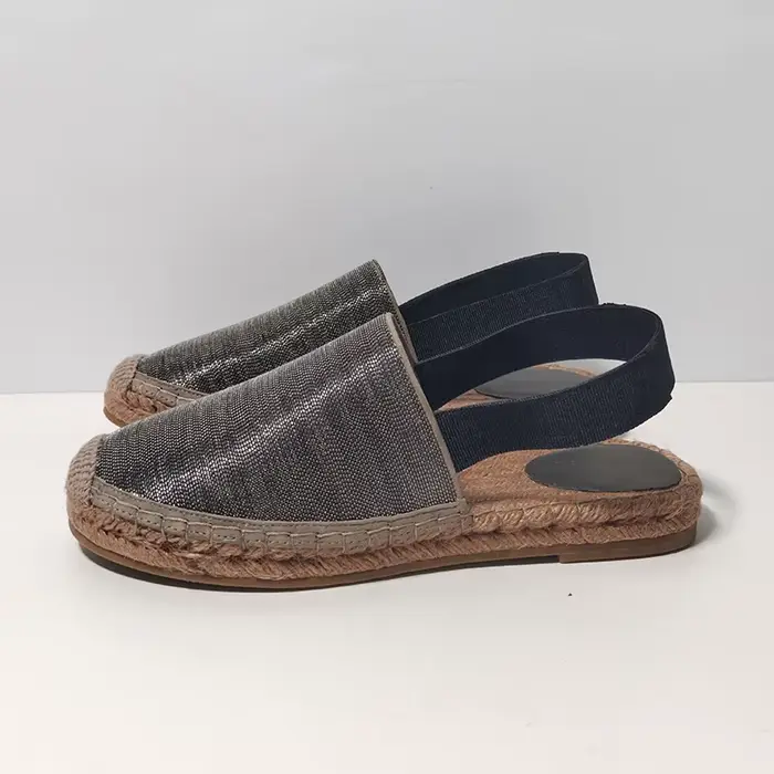Chaussures de pêcheur femmes chaîne perle Baotou sandales plates corde de chanvre tissage semelle épaisse Sandalias