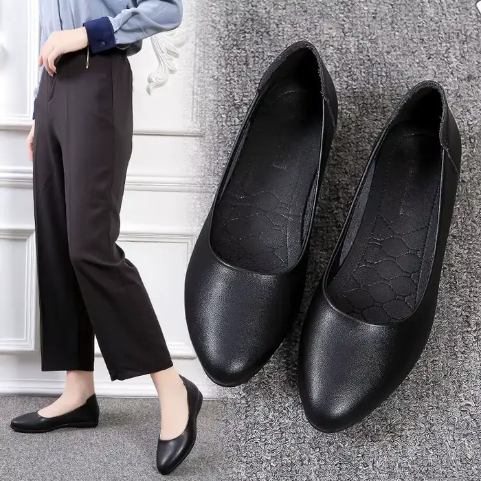 Talon compensé bout pointu bas élégant noir chaussures pour femmes 2025 dames