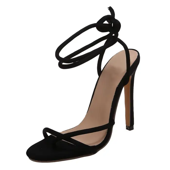 Nouvelles sandales à talons aiguilles mode femmes été troupeau bretelles croisées confortables chaussures