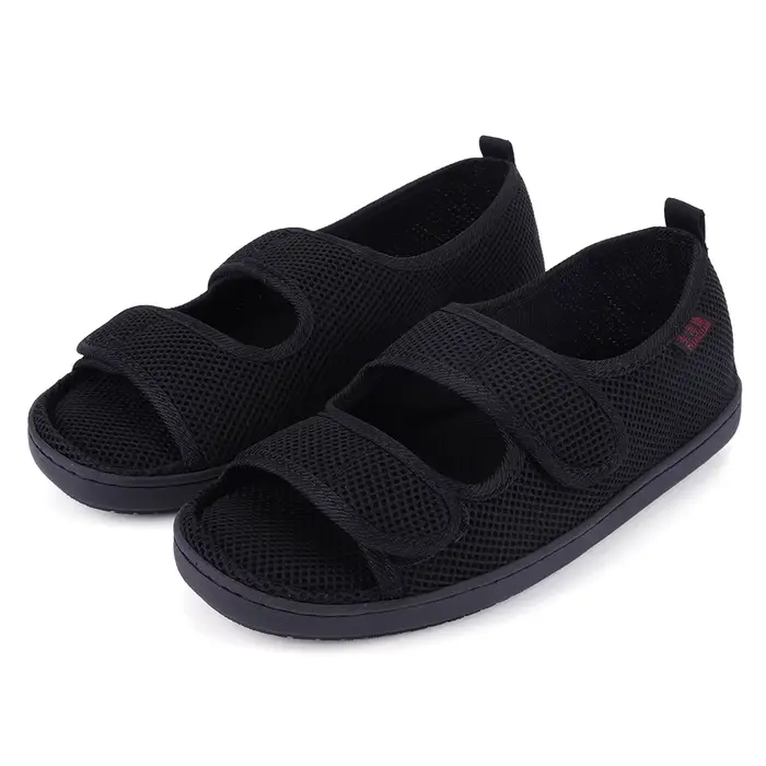 Sandales pour diabétiques, sandales de marche d'été à crochet et boucle réglables, sandales souples 