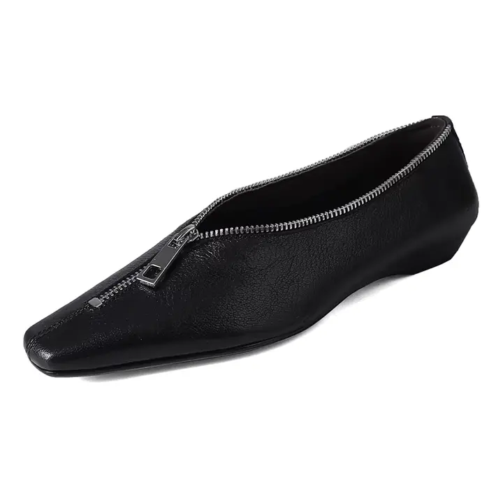 Dilalula 2026 populaire en peau de mouton en cuir fermeture éclair Dec pompes femmes confort talons 