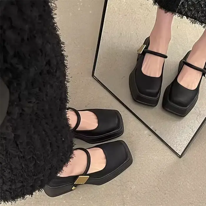 Escarpins à talons carrés pour femmes, chaussures de bureau décontractées, élégantes, de haute quali