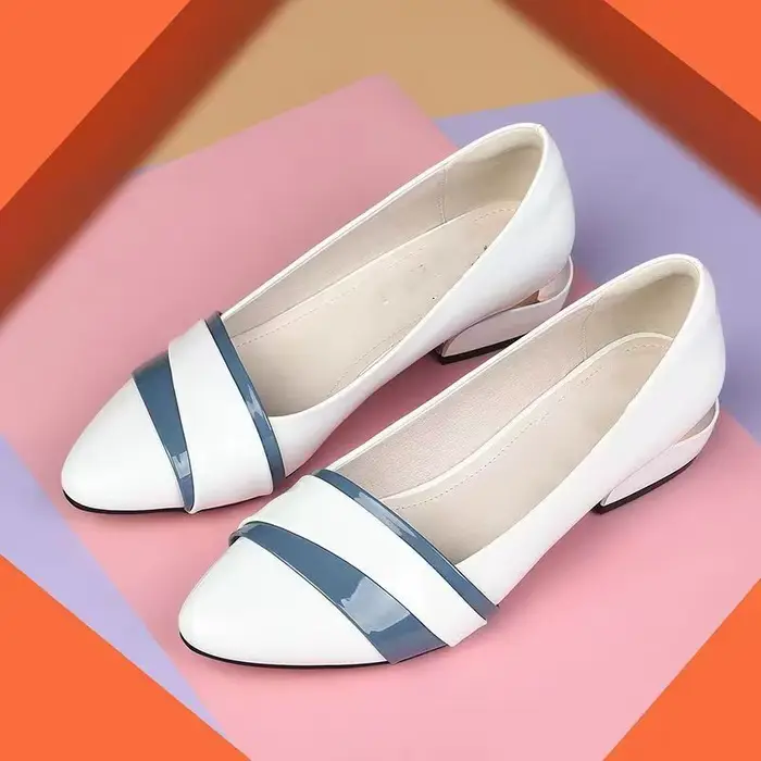 Escarpins en cuir à talons carrés pour femmes
