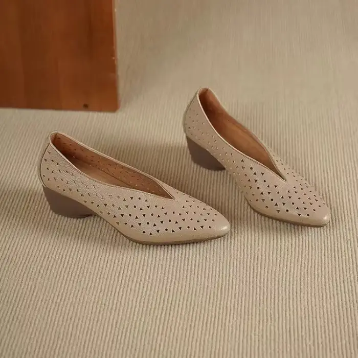 Escarpins compensés ajourés pour femmes