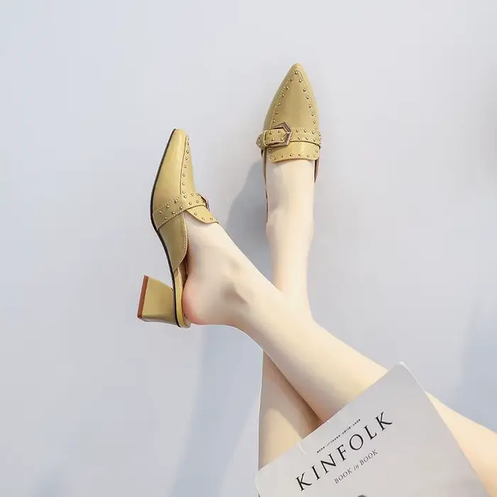 Chaussures à Talons en Cuir pour Femme, Pantoufles, Sandales Sexy, Mules, 39 mn, Pvc, Vente en Gros