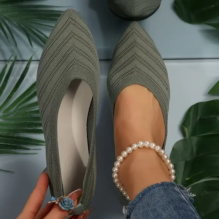 Ballerines pour femmes, chaussures plates confortables, mocassins simples, à bouts pointus, avec nœu