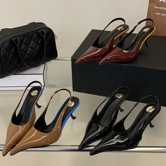 Escarpins sexy Eilyken en cuir verni à bout pointu pour femme – Chaussures élégantes et tendance pour banquets