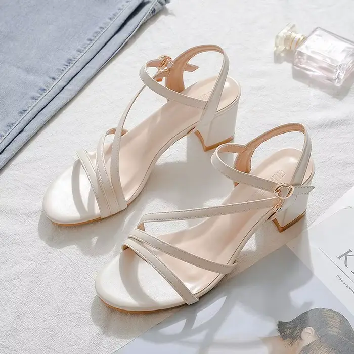 Sandales en cuir à talons hauts pour femmes, chaussures Parker ouvertes, escarpins de travail de bur