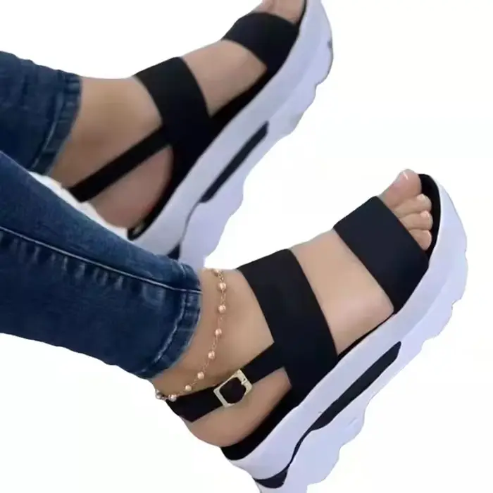 Sandales compensées pour femmes, nouvelle collection été, chaussures à plateforme basse, sandales à 