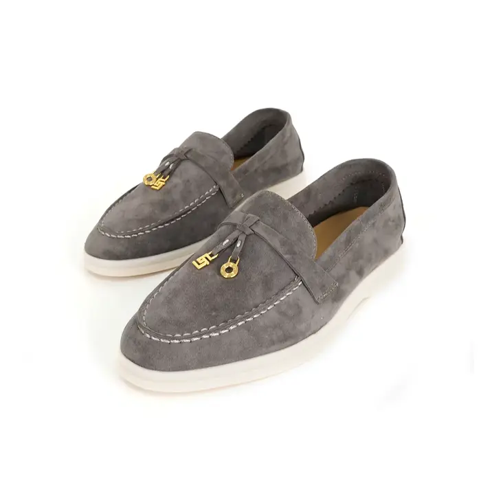 Chaussures mules pour femmes 2024GJ Fashion, confortables, en daim, Le Fu Shoes, avec pendentif méta