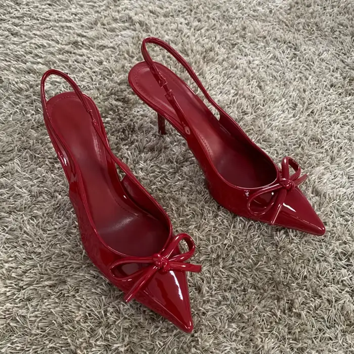 Chaussures de mariée à talons hauts pour femmes, chaussures de mariage, décoration avec nœud, mode, 