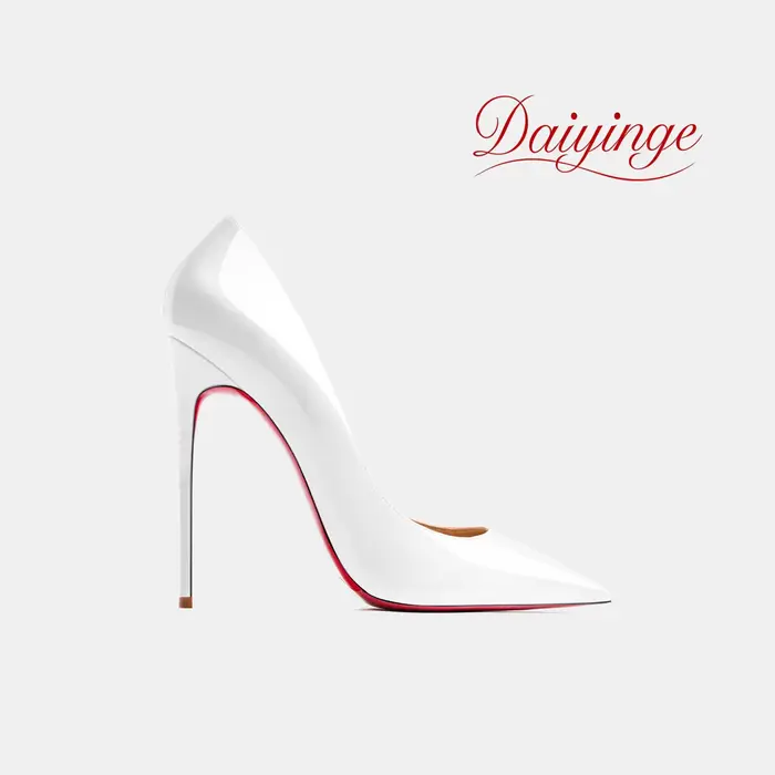 Escarpins à talons hauts pour femmes, tendance 2026, en cuir de luxe, semelle rouge, 12 cm, bout poi