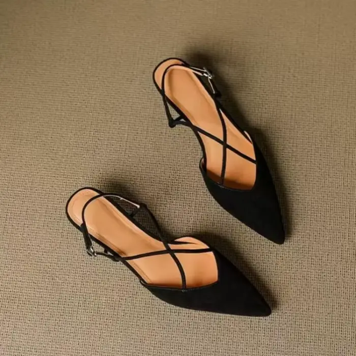 Nouvelles mules à talon bas et bout pointu pour femme