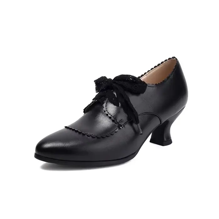 Talons hauts femmes 2025 nouvelle mode rétro à lacets