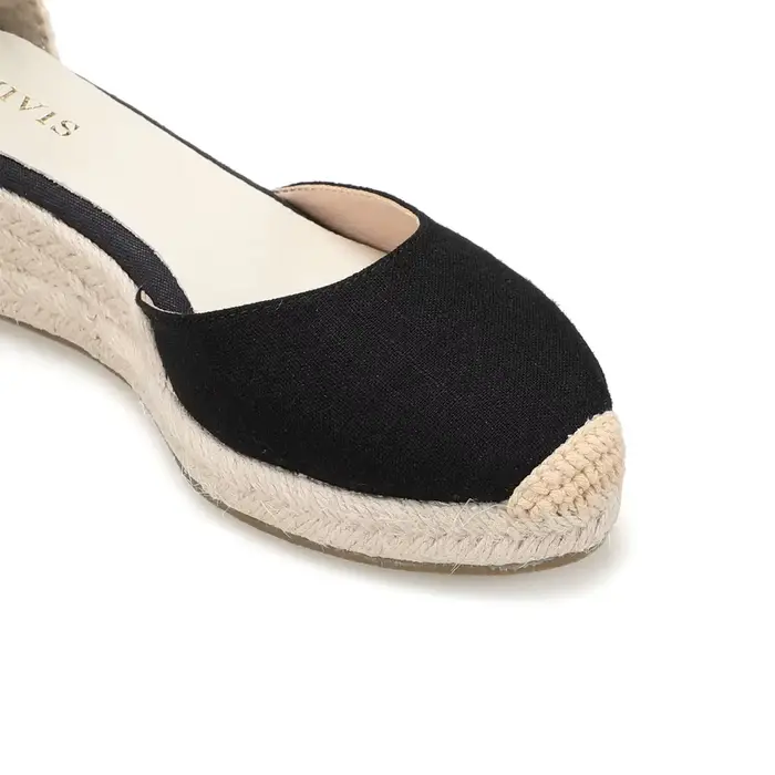 Chaussures compensées pour femmes, sandales à lacets, simples et élégantes, talon moyen, bride à la cheville, plateforme en Espadrille pour un été confortable