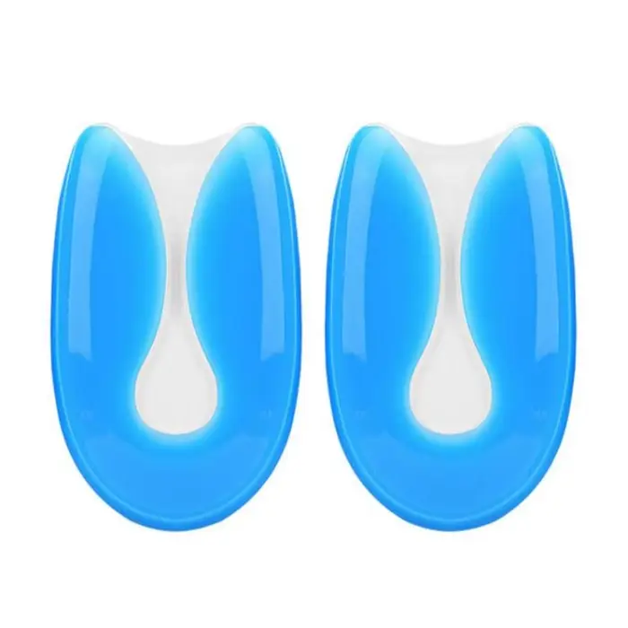 Semelles intérieures en Gel de Silicone, coussin de talon, soulage la douleur au pied, protecteurs de fasciite plantaire, Support d'éperon, coussinet de chaussure, Inserts de soins des pieds