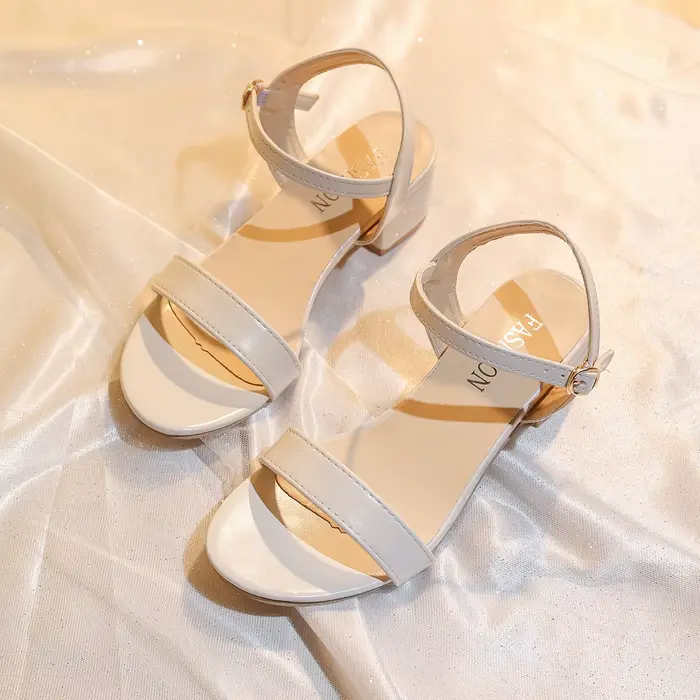 Sandales à talons hauts en cuir souple style romain pour femme – Nouvelle collection été, polyvalent