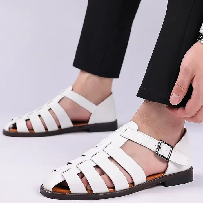 Sandales en cuir véritable Style italien Gladiatus mode affaires