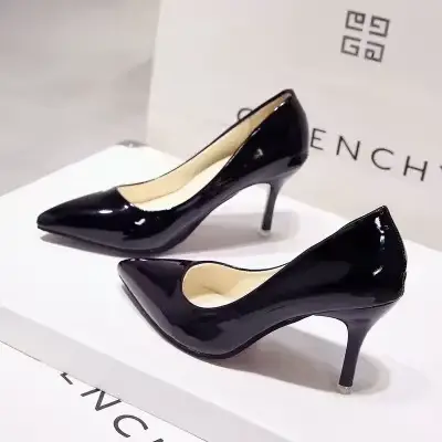 Escarpins nus pour femmes, chaussures à talons hauts, mode féminine, cuir verni, Sexy, bout pointu, 