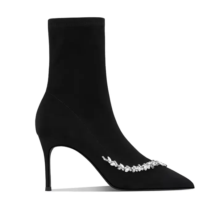 Talons hauts en cuir véritable pour femmes, talons aiguilles, nouveau Style, noir, professionnel, bo