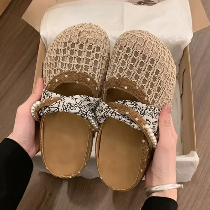 Mules Mary Jane en maille respirante pour femmes