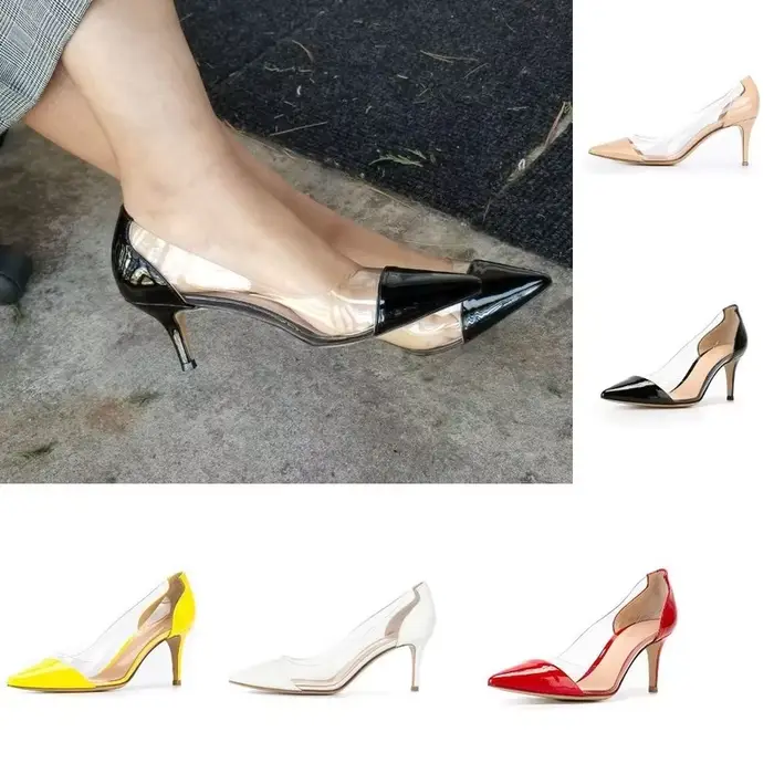 LOSLANDIFEN – escarpins en PVC Transparent pour femmes