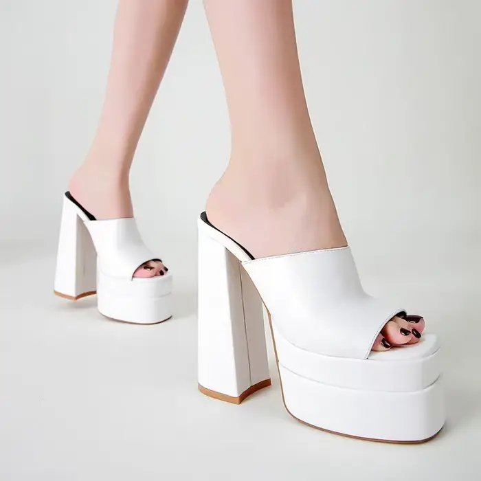 Sandales à plateforme pour femmes, chaussures de printemps à talon carré de 15cm, style romain, bouc