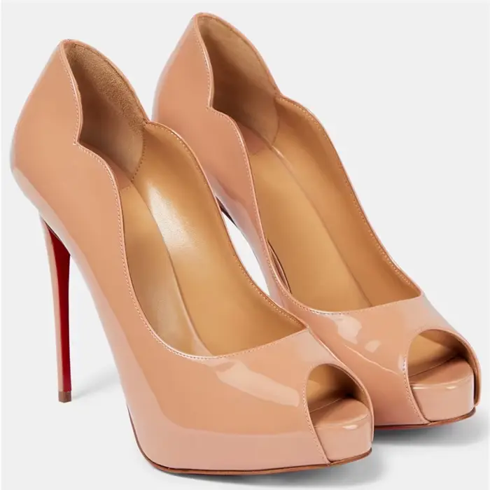 Femmes printemps Peep Toe talons hauts chaussures pour femme peu profonde bout pointu couleur unie plate-forme pompes Sexy dames fête chaussure de mariage